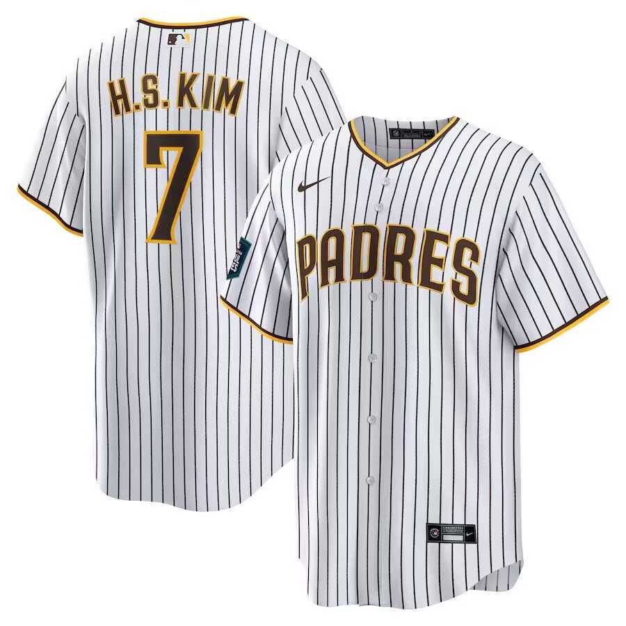Men's San Diego Padres #7 Ha Seong Kim White Stitched MLB Cool Base Nike White Jersey,We sell and wholesale Men's San Diego Padres #7 Ha Seong Kim White Stitched MLB Cool Base Nike White Jersey on line form chian!
